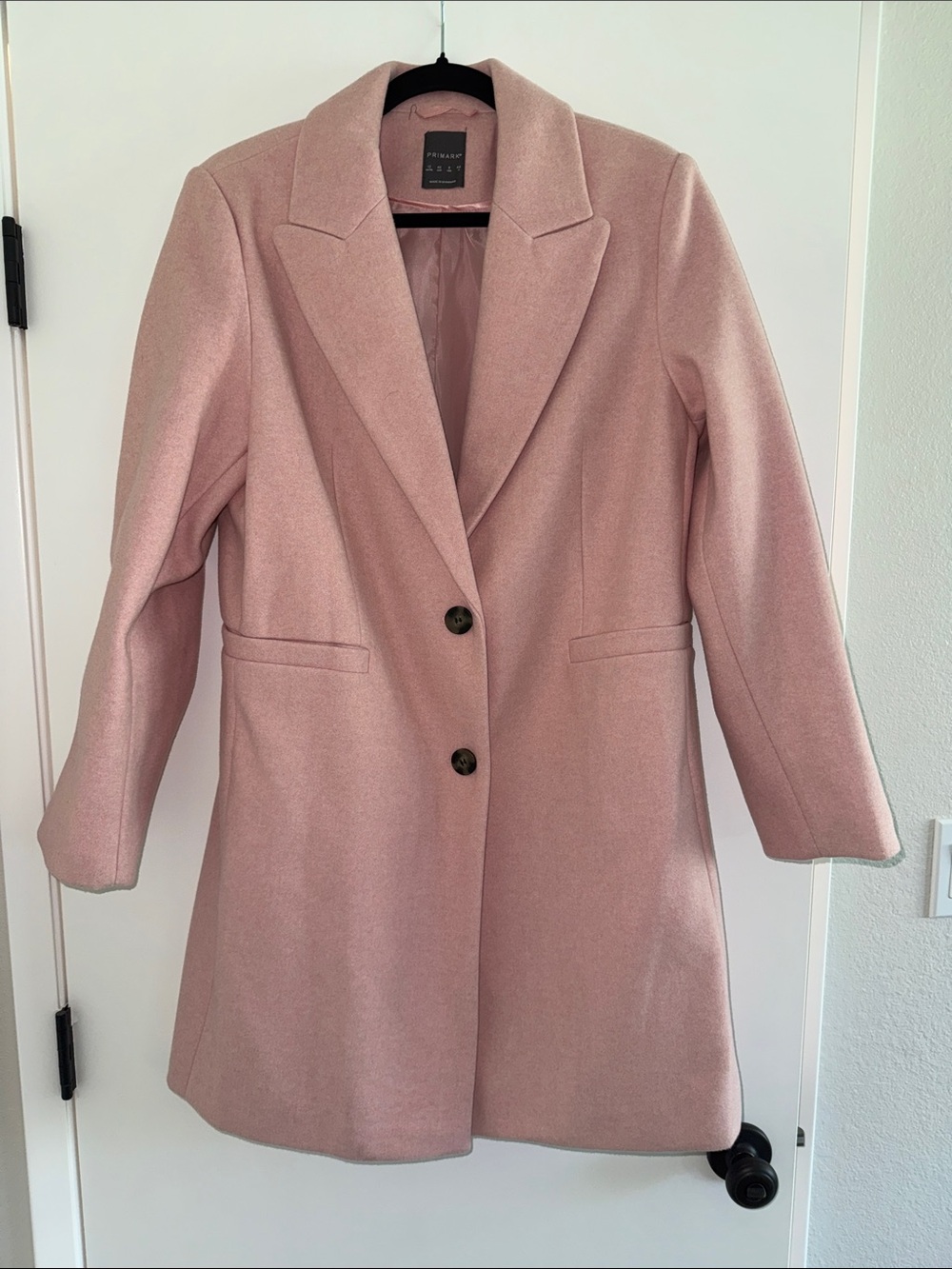 Primark Blush Pink Single-Breasted Trench Coat